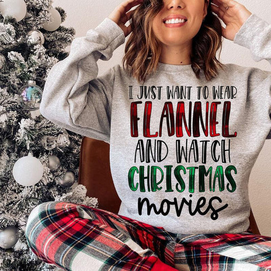 Flannel & Christmas Movies - Sweatshirt