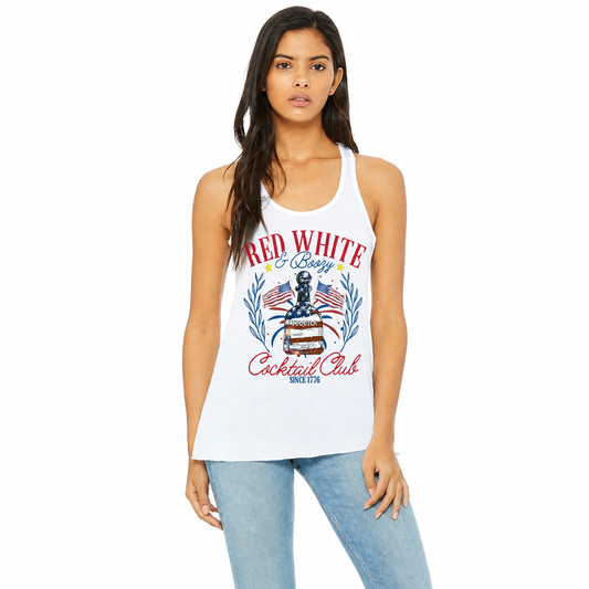 Red White & Boozy Cocktail Club Racerback Tank