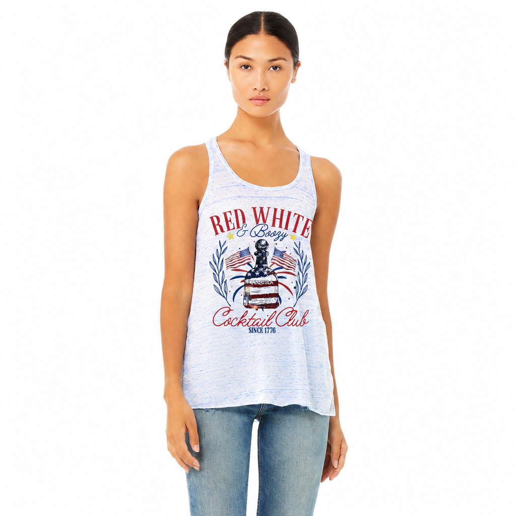 Red White & Boozy Cocktail Club Racerback Tank