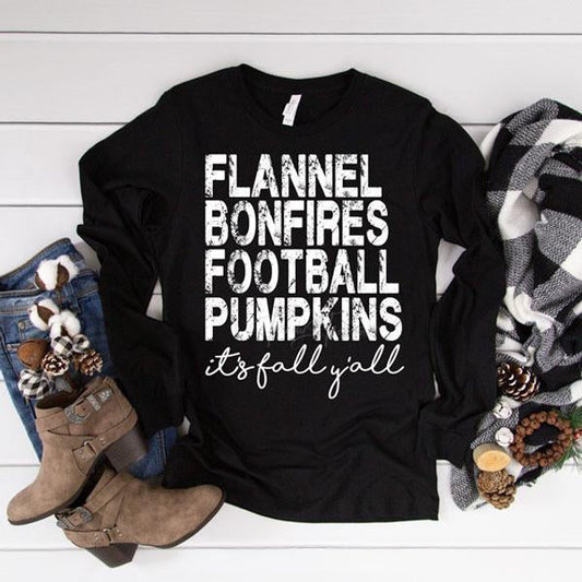 Flannel Bonfires Fall - Tee