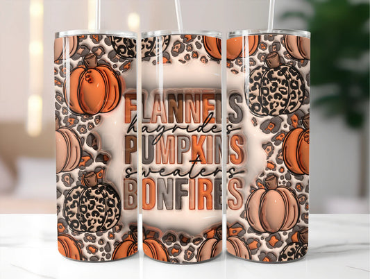 Flannels, Pumpkins, Bonfires Tumbler