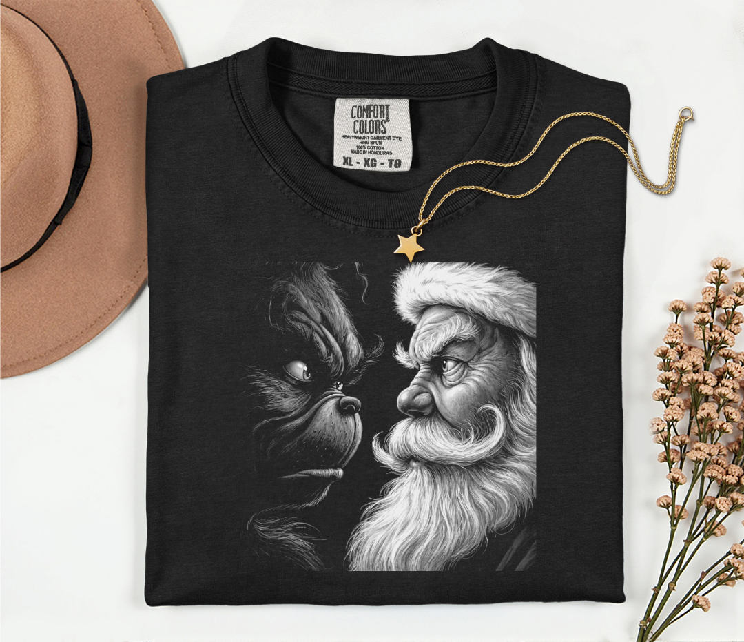 Santa v Grinch Tee