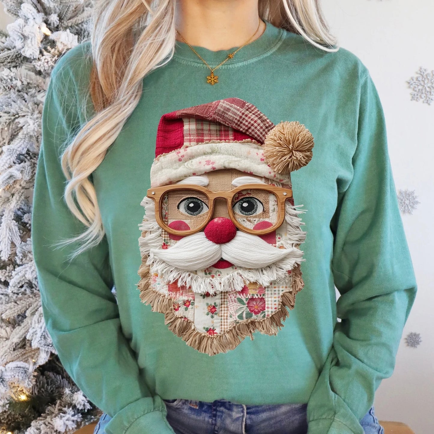 Patchwork Santa - Sweatshirt