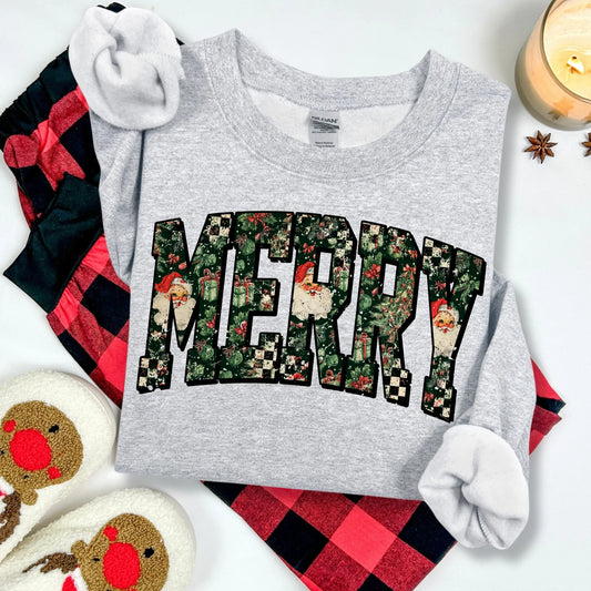Checkered Merry - Sweatshirt