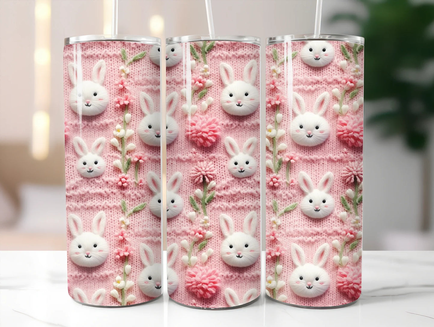 Embroidered Bunnies - Tumbler