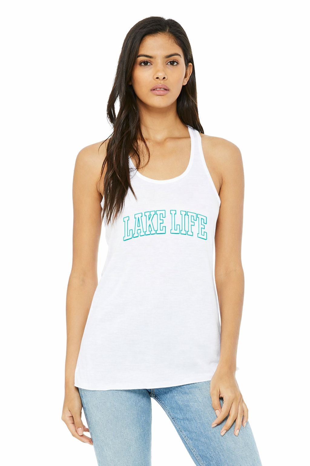 Lake Life Racerback Tank (Mint Print)