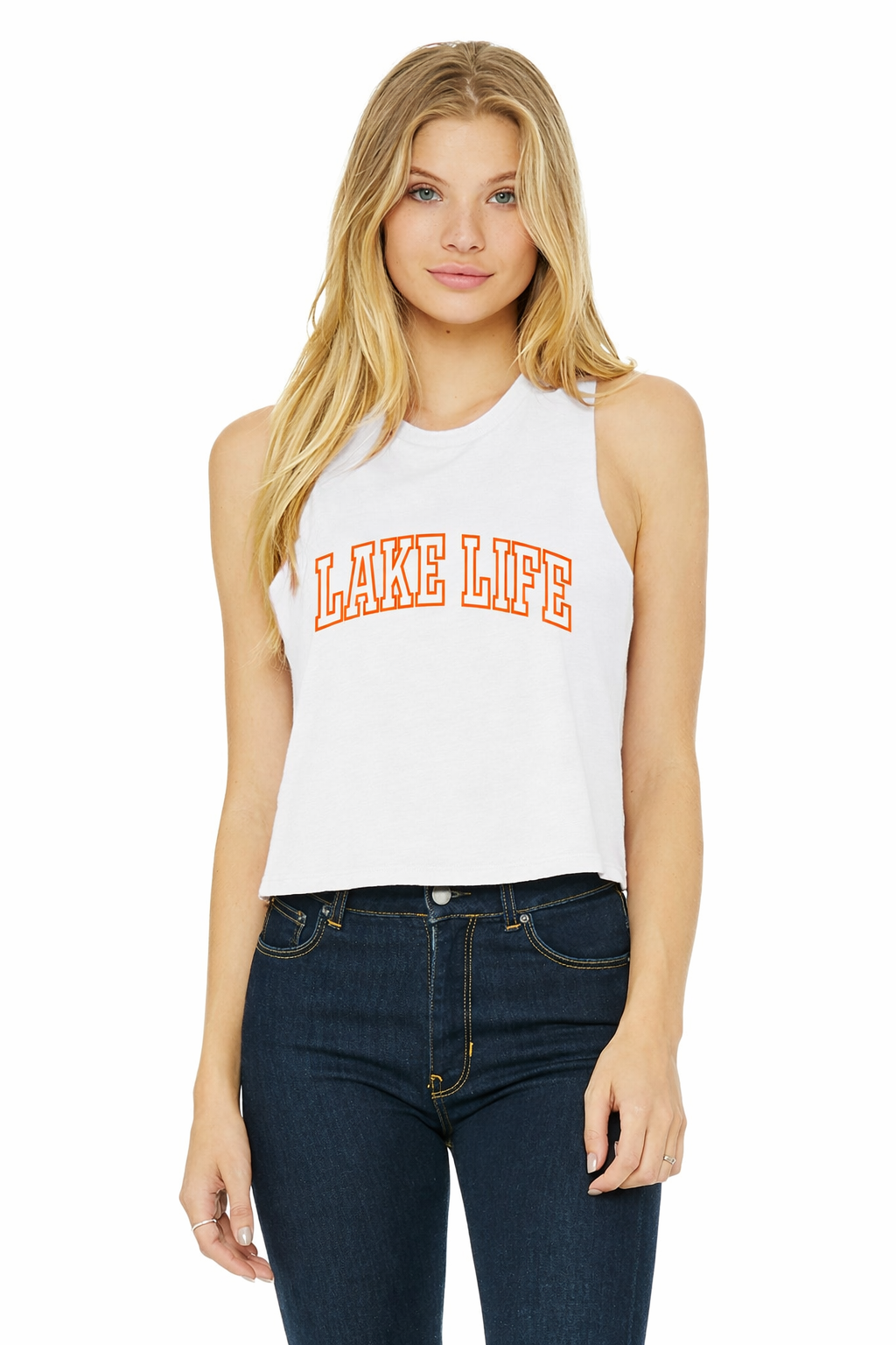 Lale Life Crop Tank (Orange Puff Print)