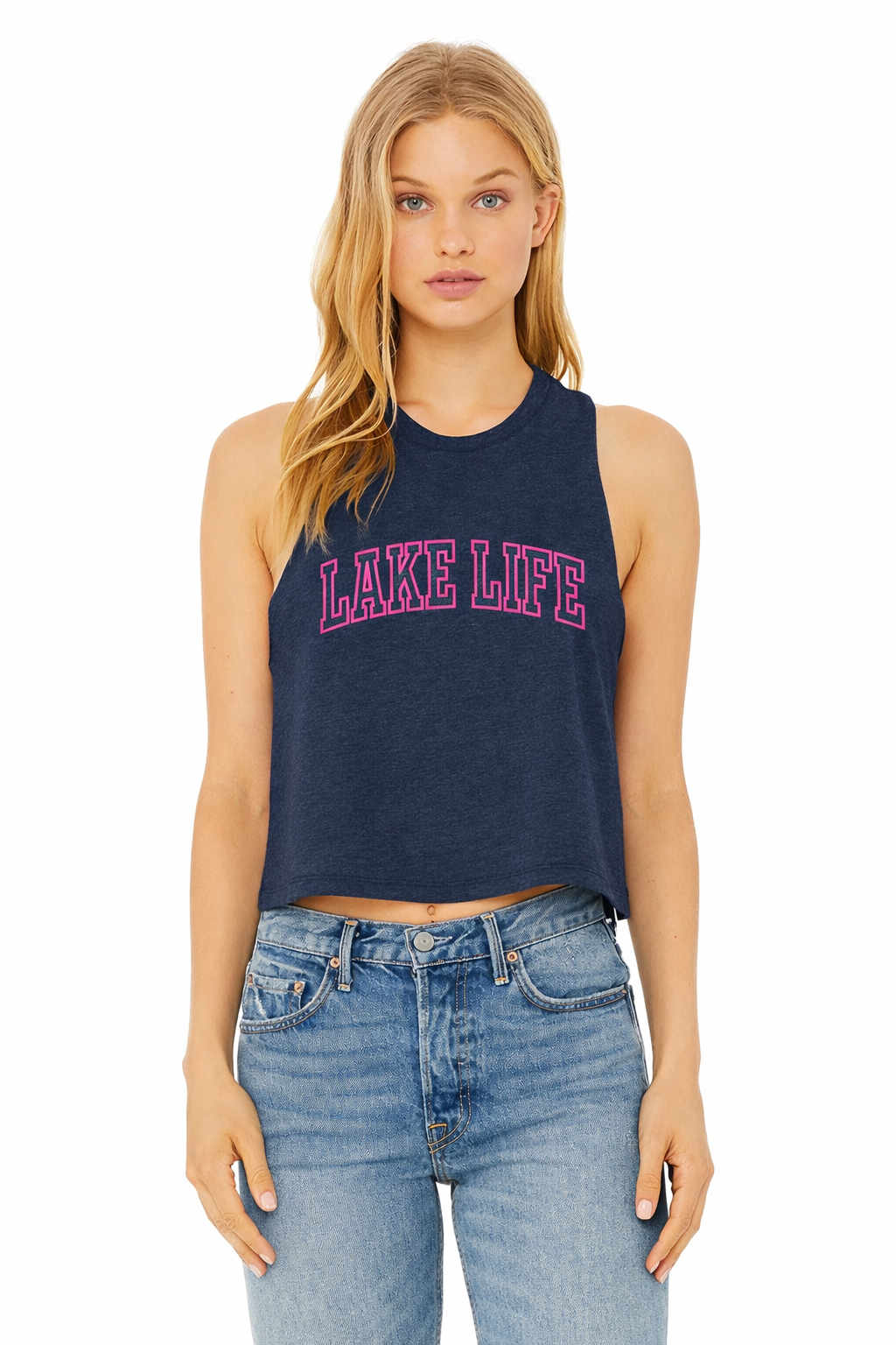 Lake Life Crop Tank (Pink Puff Print)