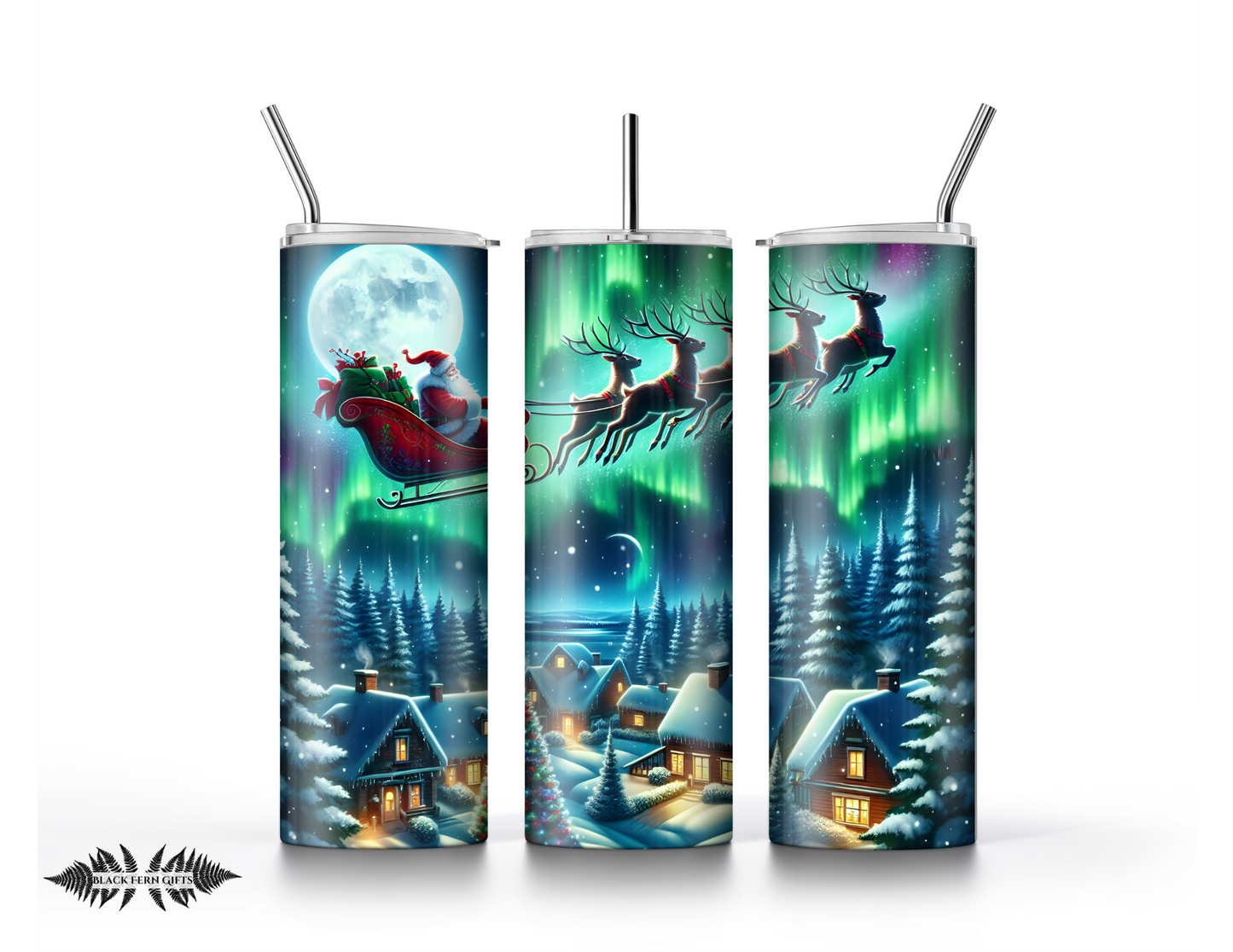 Northern Lights Santa Tumbler