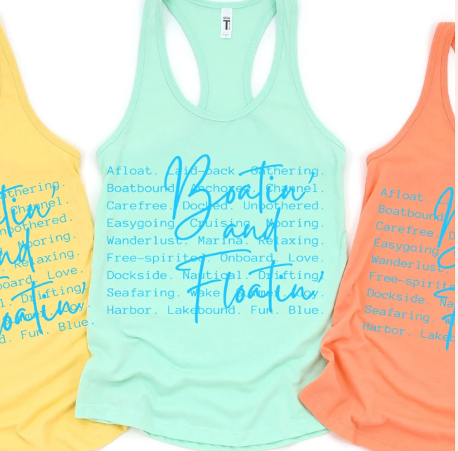 Boatin' & Floatin' Racerback Tank