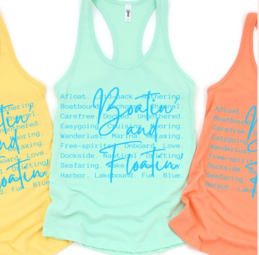 Boatin' & Floatin' Racerback Tank
