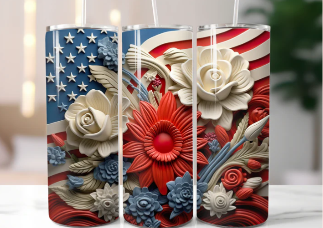 Flag & Flowers Tumbler