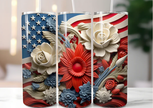 Flag & Flowers Tumbler