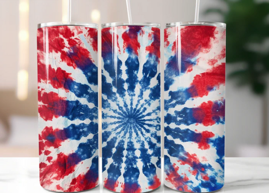 Patriotic Tye-Dye Tumbler