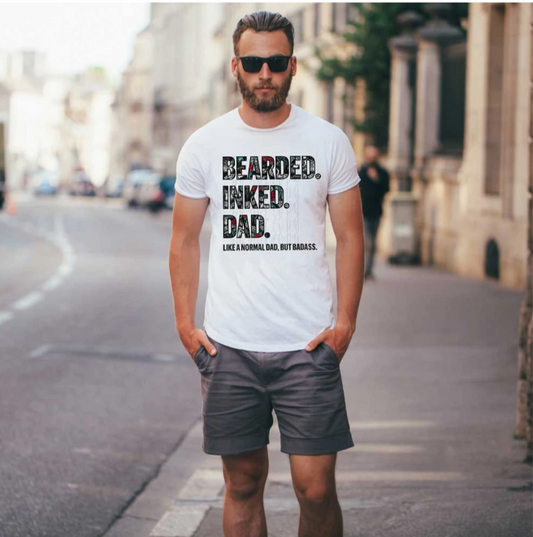 Bearded. Inked. Dad Tee