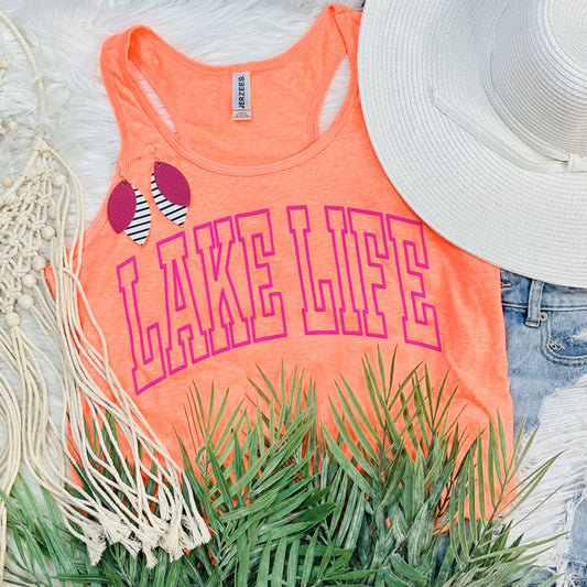 Lake Life Tee (pink puff print)