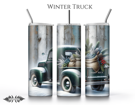 Winter Truck Tumbler